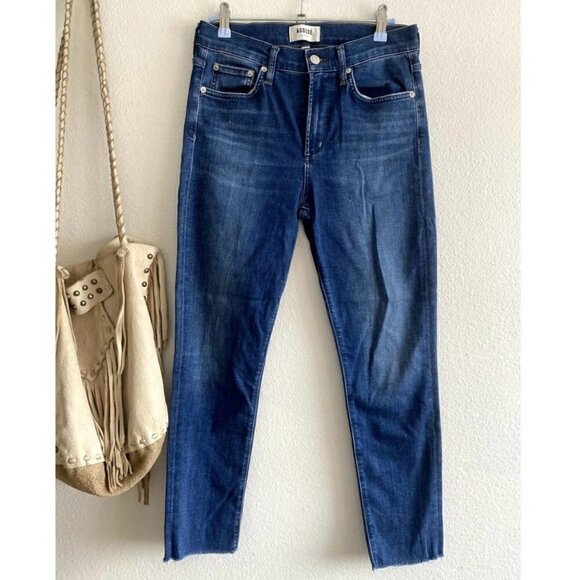 Agolde Sophie Medium Wash Raw Hem Skinny Jeans - 27 - Picture 2 of 6